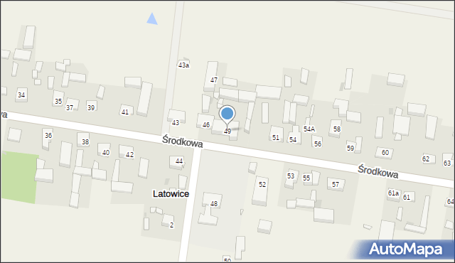 Latowice, Środkowa, 49, mapa Latowice