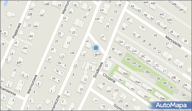 Marki, Środkowa, 25, mapa Marki