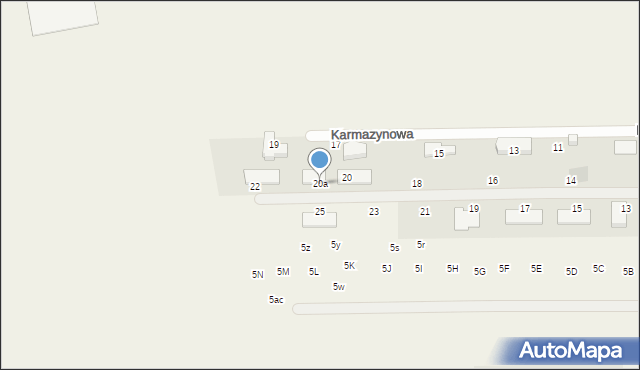 Marysin, Srebrna, 20a, mapa Marysin