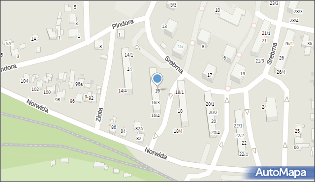 Miasteczko Śląskie, Srebrna, 16, mapa Miasteczko Śląskie