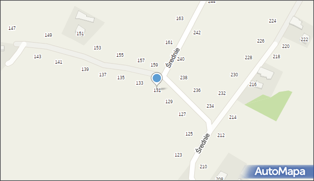 Moszczenica, Średnie, 131, mapa Moszczenica