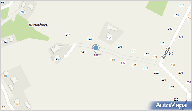 Moszczenica, Średnie, 141, mapa Moszczenica