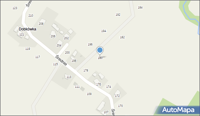 Moszczenica, Średnie, 180, mapa Moszczenica