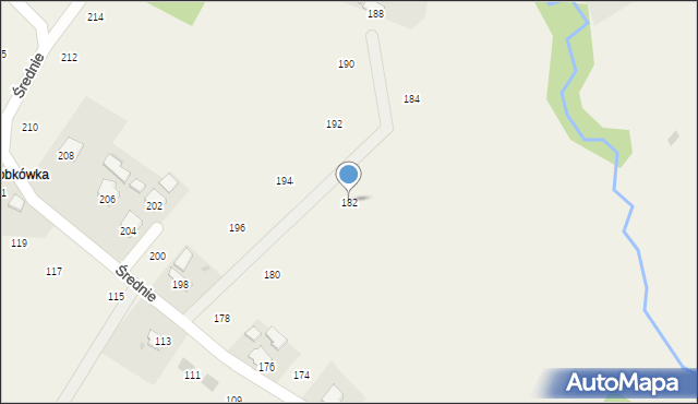 Moszczenica, Średnie, 182, mapa Moszczenica