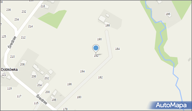 Moszczenica, Średnie, 192, mapa Moszczenica