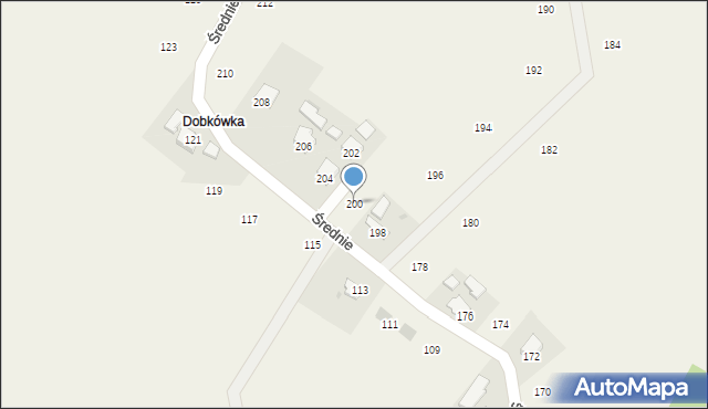 Moszczenica, Średnie, 200, mapa Moszczenica