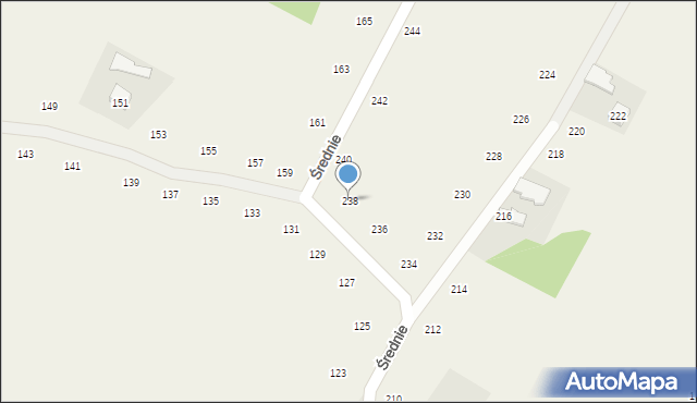 Moszczenica, Średnie, 238, mapa Moszczenica