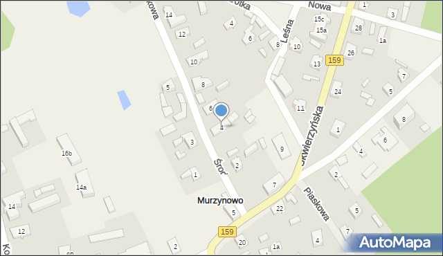 Murzynowo, Środkowa, 4, mapa Murzynowo