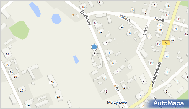 Murzynowo, Środkowa, 5, mapa Murzynowo