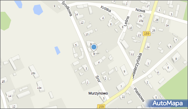 Murzynowo, Środkowa, 6, mapa Murzynowo