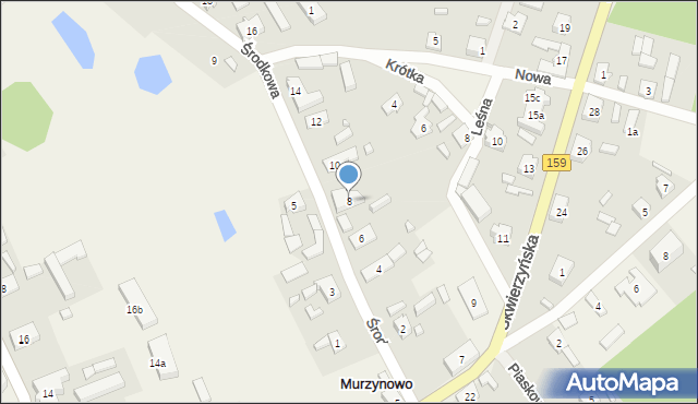 Murzynowo, Środkowa, 8, mapa Murzynowo