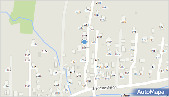 Myślenice, Średniawskiego Andrzeja, 105b, mapa Myślenice