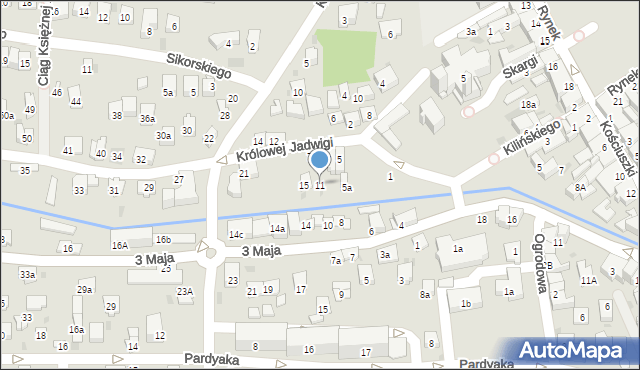Myślenice, Średniawskiego Andrzeja, 11, mapa Myślenice