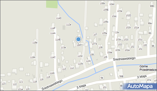 Myślenice, Średniawskiego Andrzeja, 110, mapa Myślenice