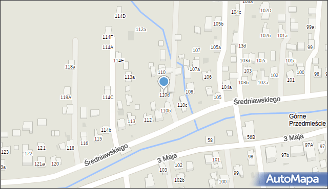 Myślenice, Średniawskiego Andrzeja, 110d, mapa Myślenice