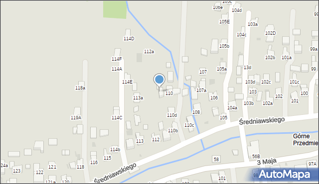 Myślenice, Średniawskiego Andrzeja, 111a, mapa Myślenice