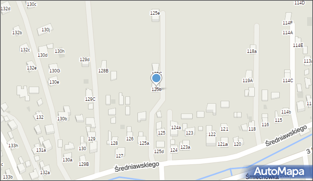 Myślenice, Średniawskiego Andrzeja, 125b, mapa Myślenice