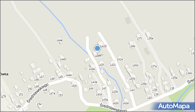 Myślenice, Średniawskiego Andrzeja, 143H, mapa Myślenice