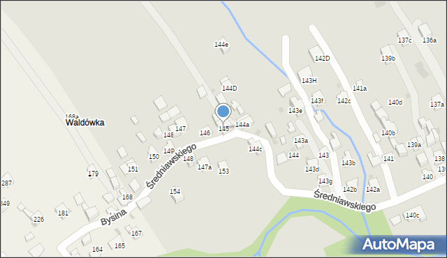 Myślenice, Średniawskiego Andrzeja, 145, mapa Myślenice