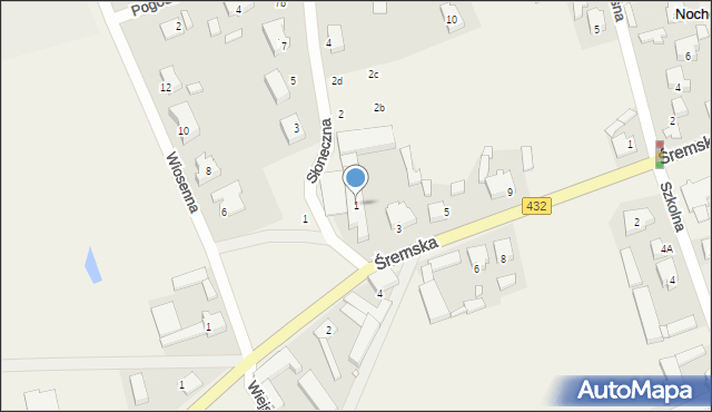 Nochowo, Śremska, 1, mapa Nochowo