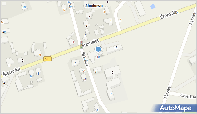 Nochowo, Śremska, 10, mapa Nochowo