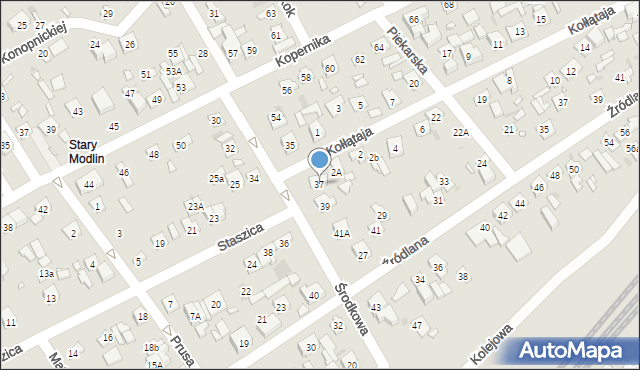 Nowy Dwór Mazowiecki, Środkowa, 37, mapa Nowy Dwór Mazowiecki