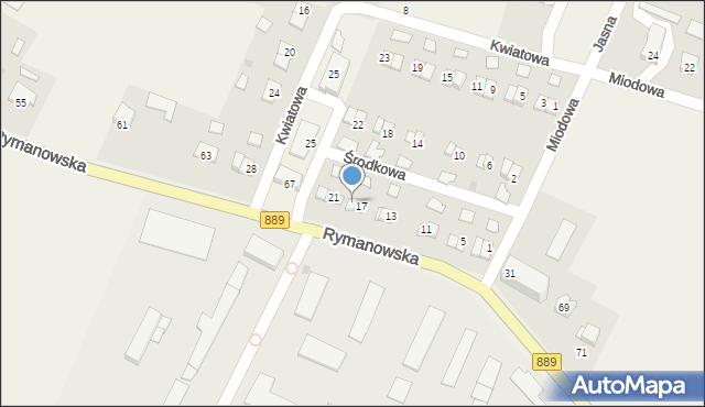 Odrzechowa, Środkowa, 19, mapa Odrzechowa