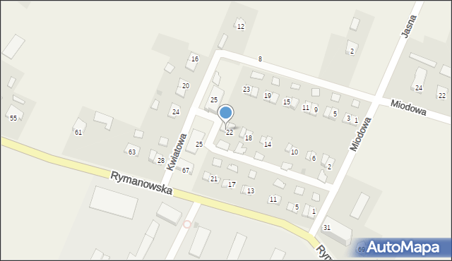 Odrzechowa, Środkowa, 24, mapa Odrzechowa