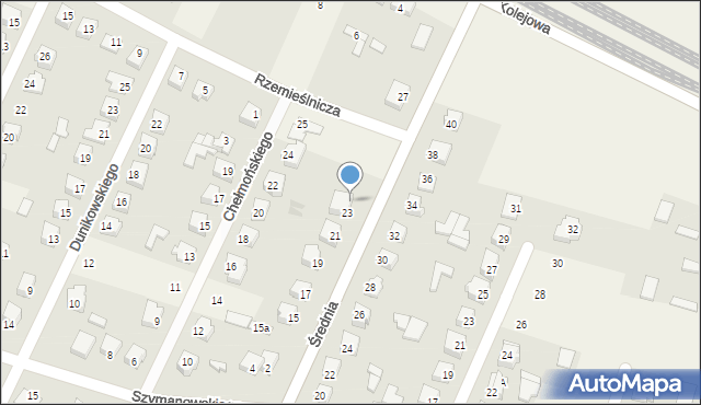 Olszewo-Borki, Średnia, 23A, mapa Olszewo-Borki