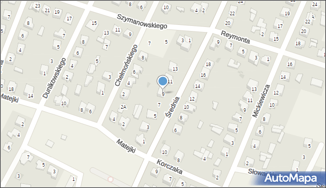 Olszewo-Borki, Średnia, 9, mapa Olszewo-Borki