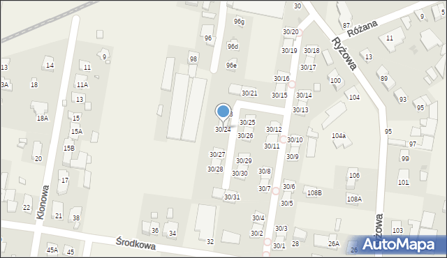 Opacz-Kolonia, Środkowa, 30/24, mapa Opacz-Kolonia