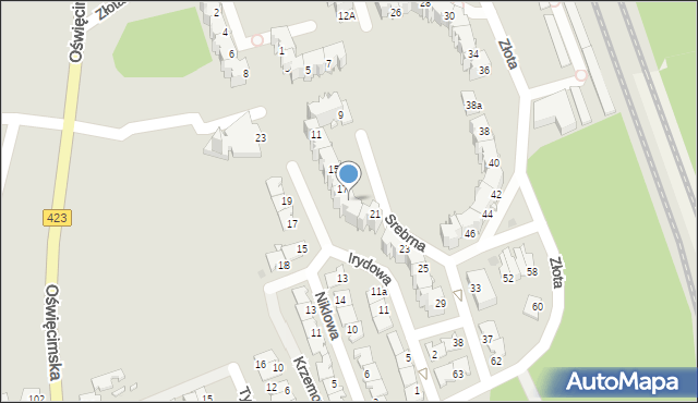 Opole, Srebrna, 19, mapa Opola