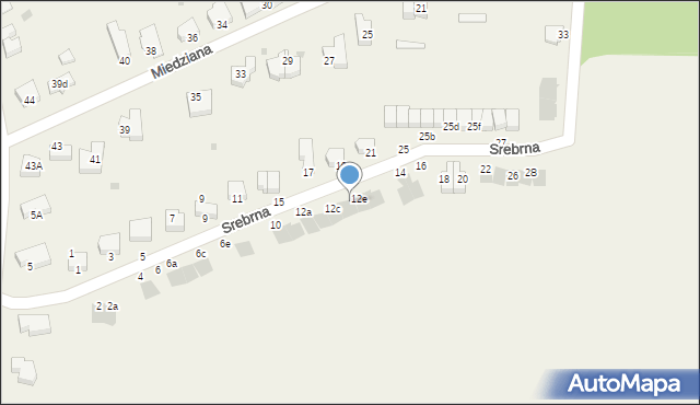 Osiek, Srebrna, 12d, mapa Osiek