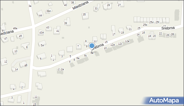 Osiek, Srebrna, 6e, mapa Osiek