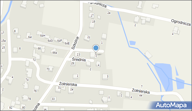 Pisarzowice, Średnia, 1, mapa Pisarzowice