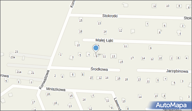 Popowo-Parcele, Środkowa, 20, mapa Popowo-Parcele