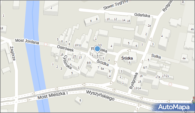 Poznań, Śródka, 2, mapa Poznania