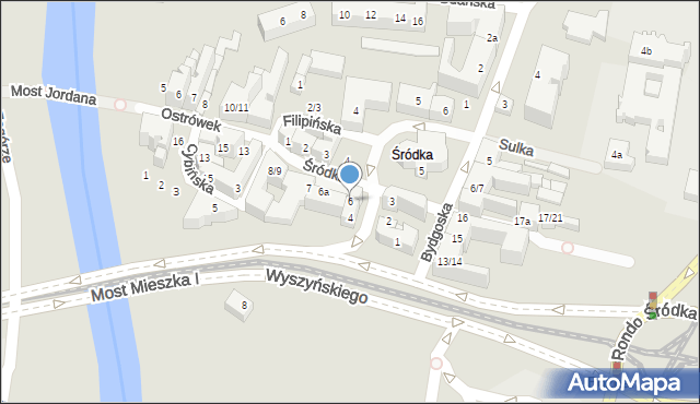 Poznań, Śródka, 6, mapa Poznania