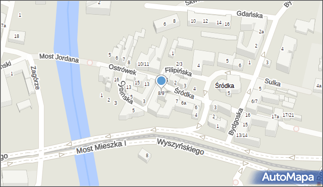 Poznań, Śródka, 8/9, mapa Poznania