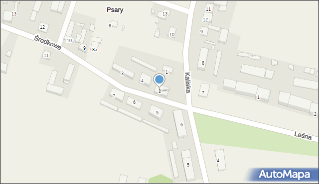 Psary, Środkowa, 2, mapa Psary