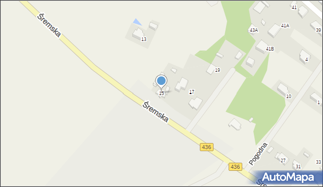 Pysząca, Śremska, 15, mapa Pysząca