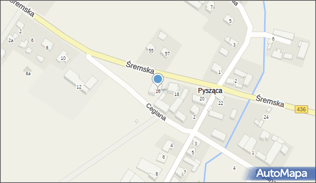 Pysząca, Śremska, 16, mapa Pysząca