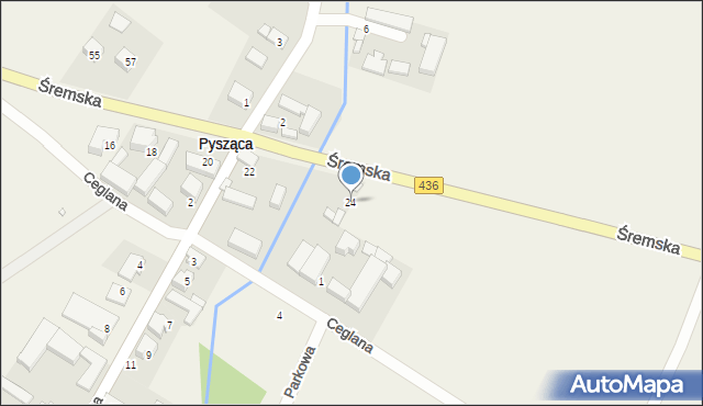 Pysząca, Śremska, 24, mapa Pysząca