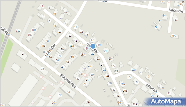 Radzionków, Średnia, 20, mapa Radzionków