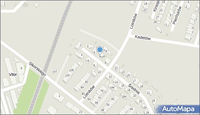 Radzionków, Średnia, 7, mapa Radzionków