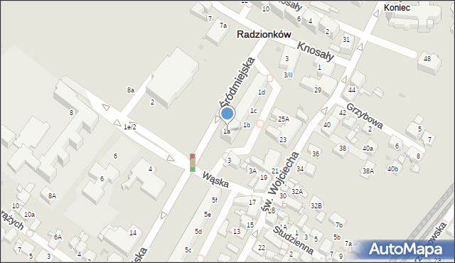 Radzionków, Śródmiejska, 1a, mapa Radzionków