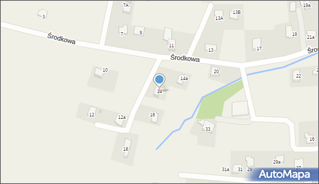 Roczyny, Środkowa, 14, mapa Roczyny