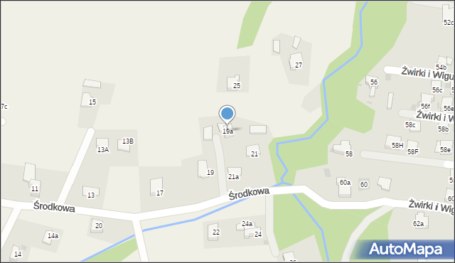 Roczyny, Środkowa, 19a, mapa Roczyny