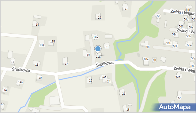 Roczyny, Środkowa, 21a, mapa Roczyny