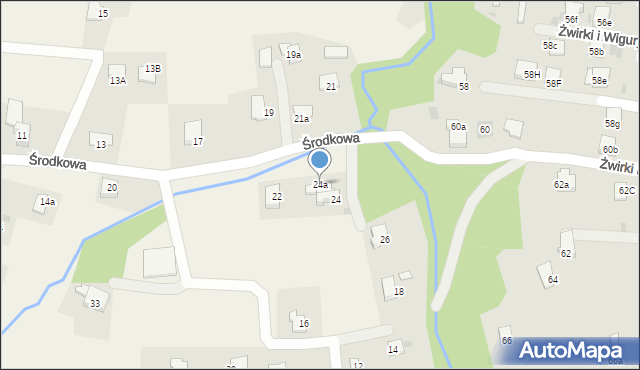 Roczyny, Środkowa, 24a, mapa Roczyny